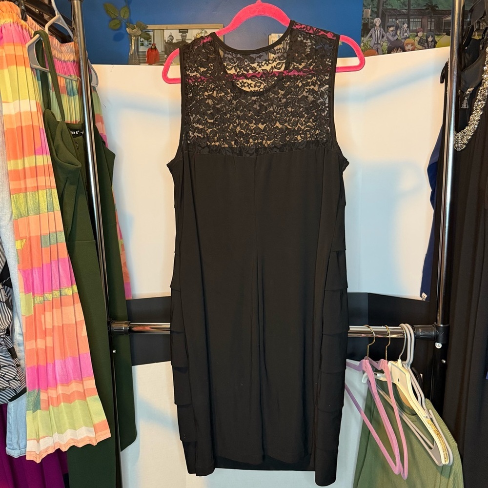 Dressbarn Collection size 22 Black Dress with Lace Top - Picture 6 of 6